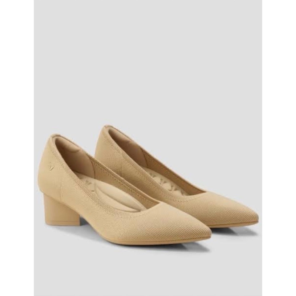 VIVAIA Tracy Pro Nude Peach Pointed Toe Knit Chunky Heel Pumps EU/40.5 US/10